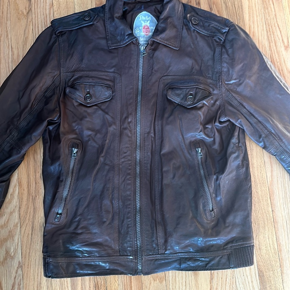 Diesel brown leather jacket